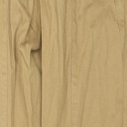 Who What Wear Womens Brown Cotton Tapered Jeans Size 28 in L25 in Regular Zip - Button Detail Belted