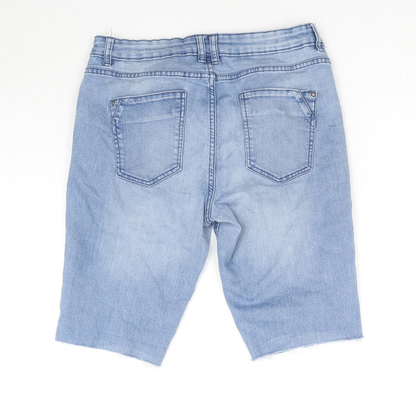 Denim & Co. Womens Blue Cotton Basic Shorts Size 32 L8 in Regular Zip