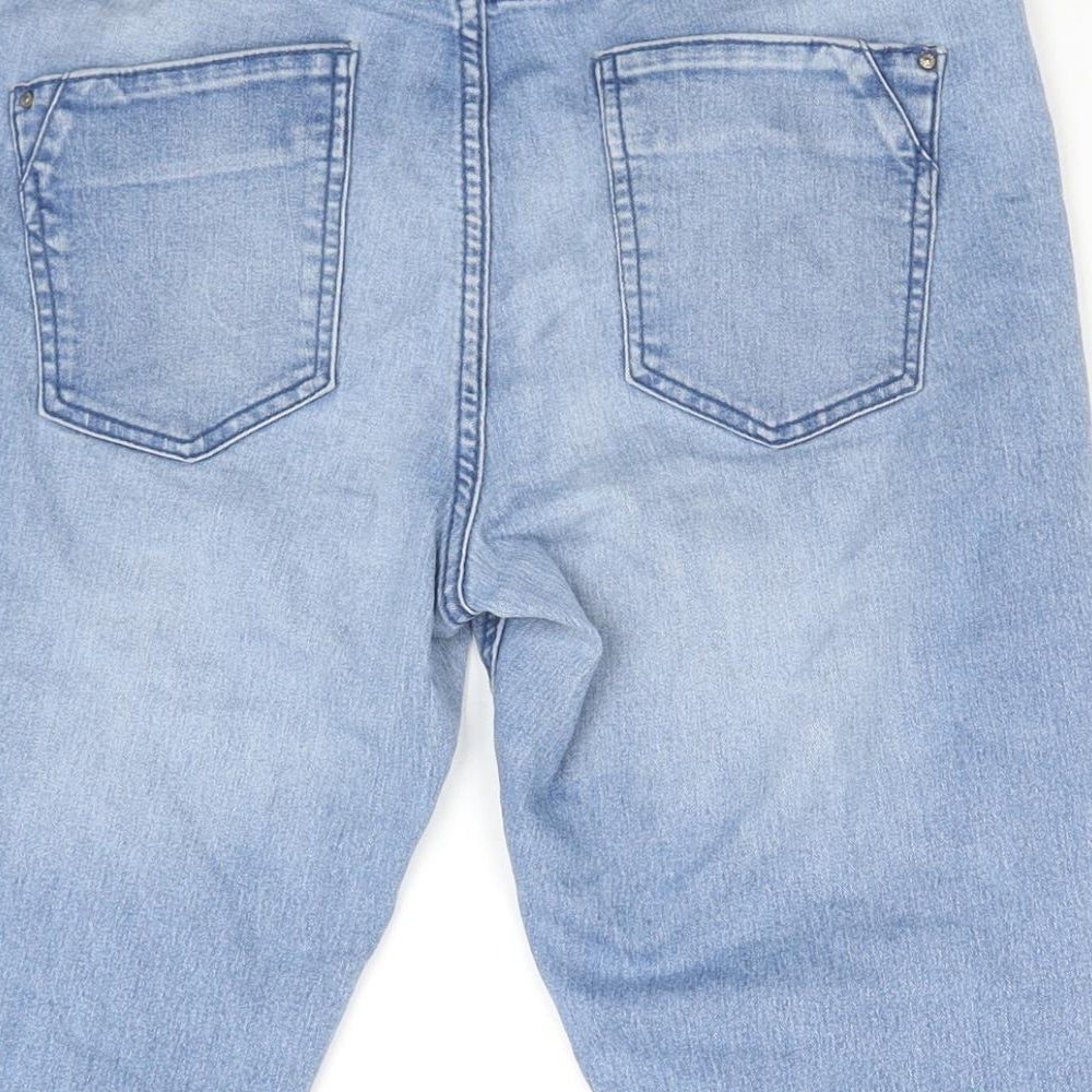 Denim & Co. Womens Blue Cotton Basic Shorts Size 32 L8 in Regular Zip