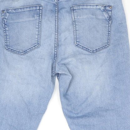 Denim & Co. Womens Blue Cotton Basic Shorts Size 32 L8 in Regular Zip