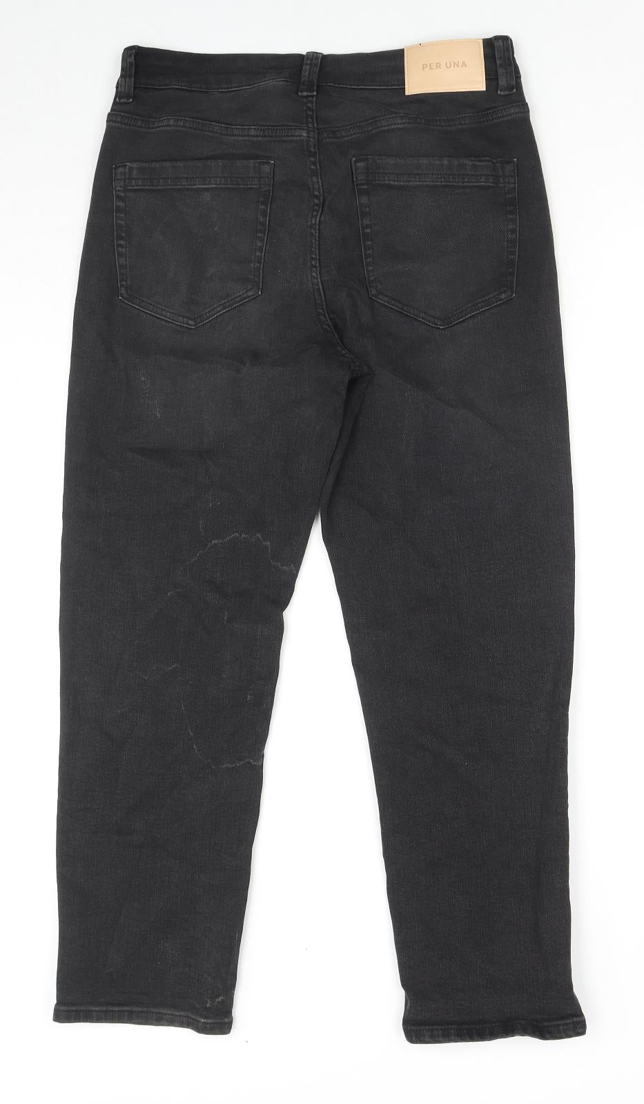 Per Una Womens Blue Cotton Tapered Jeans Size 30 in L25 in Regular Zip