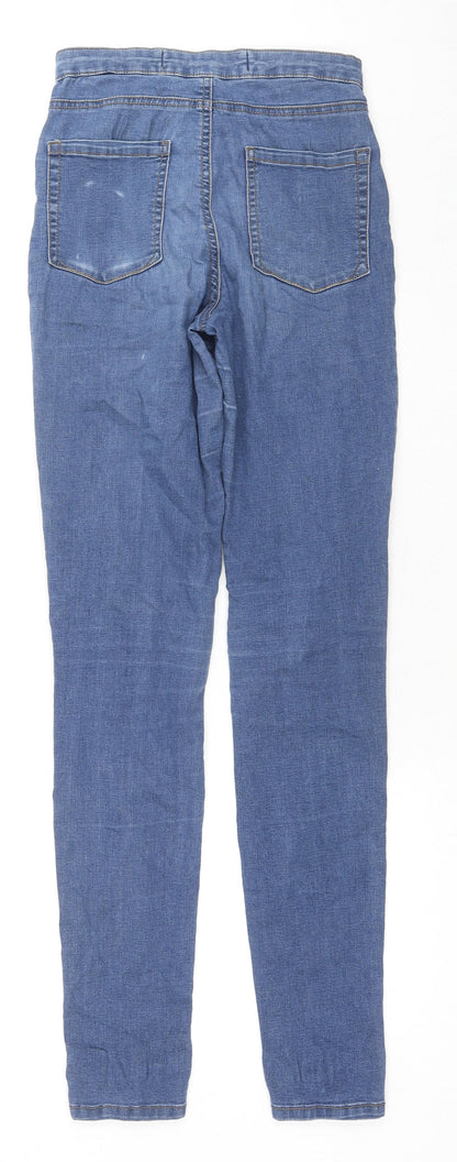 Denim & Co. Womens Blue Cotton Skinny Jeans Size 6 L29 in Regular Zip