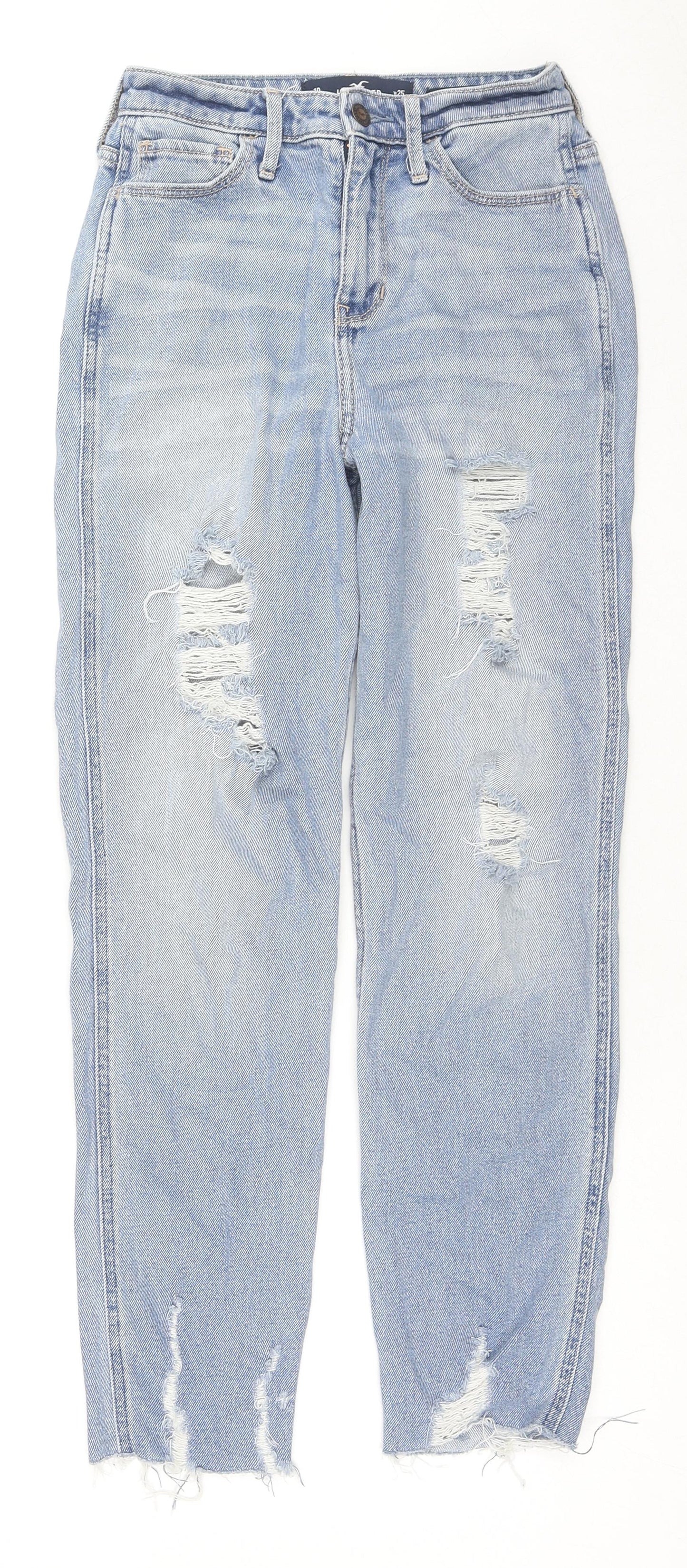 Hollister Womens Blue Cotton Straight Jeans Size 25 in L27 in Regular Zip