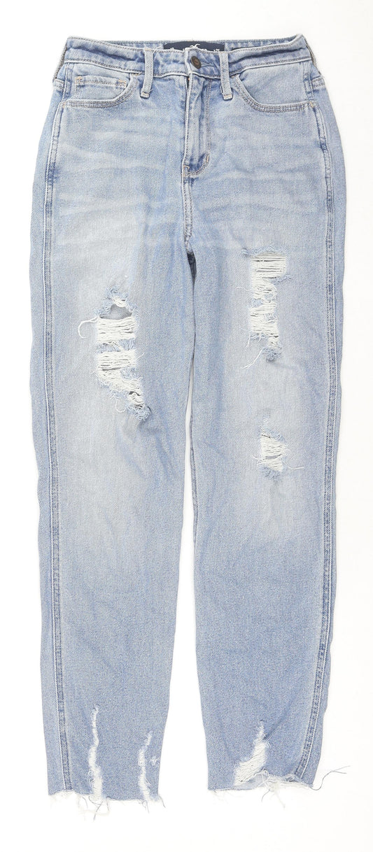 Hollister Womens Blue Cotton Straight Jeans Size 25 in L27 in Regular Zip