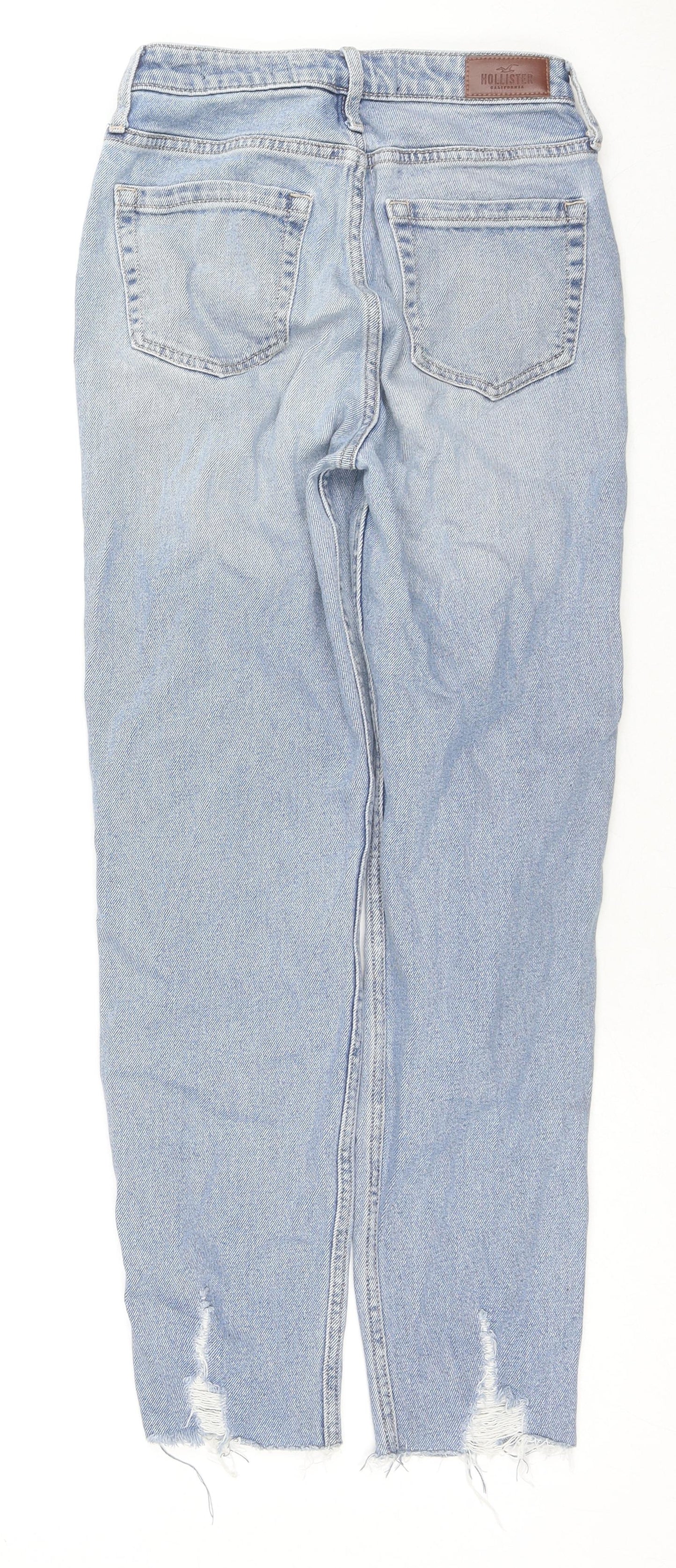Hollister Womens Blue Cotton Straight Jeans Size 25 in L27 in Regular Zip