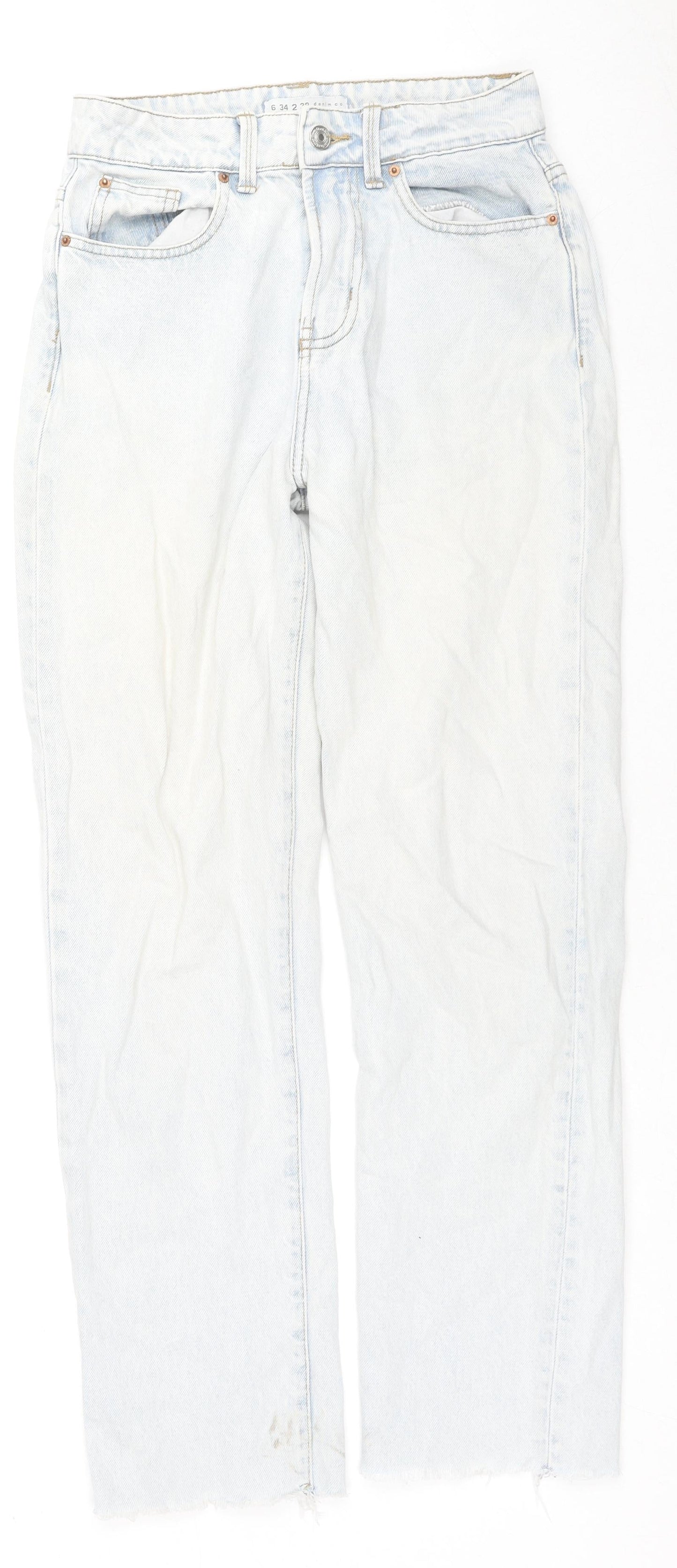 Denim & Co. Womens Blue Cotton Skinny Jeans Size 6 L28 in Regular Zip