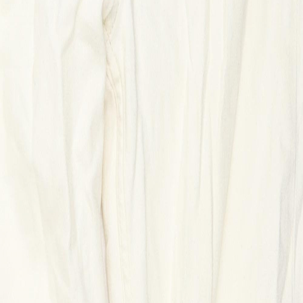 Denim & Co. Womens Ivory Cotton Skinny Jeans Size 10 L32 in Regular Zip - Side Slit(s)