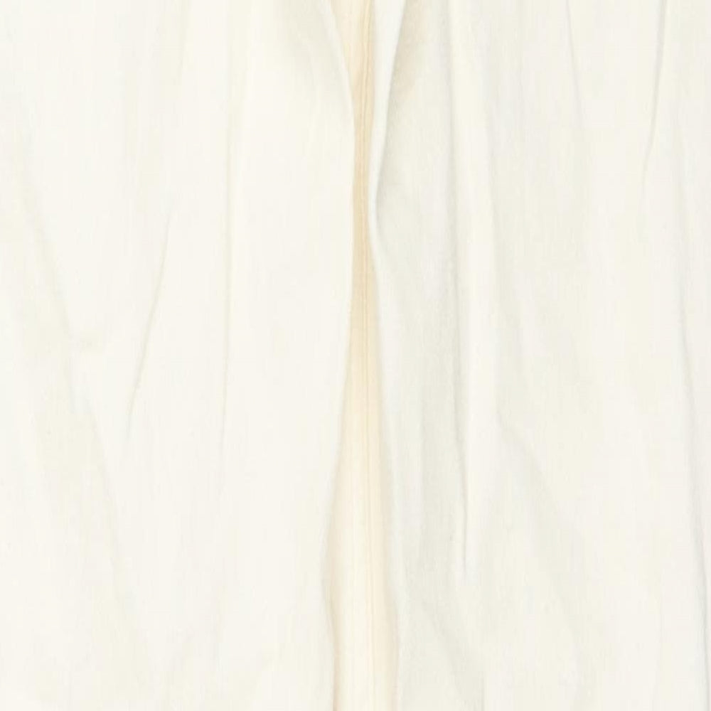 Denim & Co. Womens Ivory Cotton Skinny Jeans Size 10 L32 in Regular Zip - Side Slit(s)