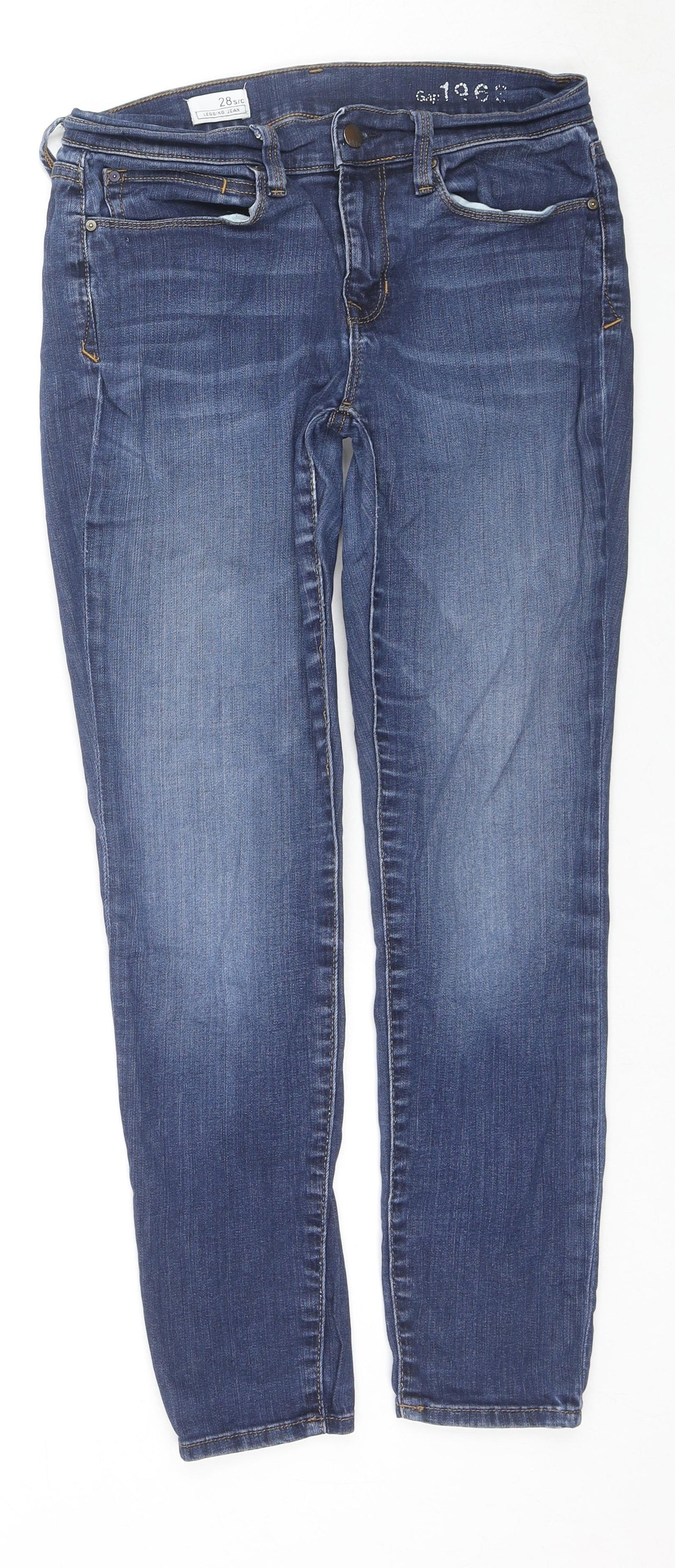 Gap Womens Blue Cotton Skinny Jeans Size 28 in L27 in Regular Zip
