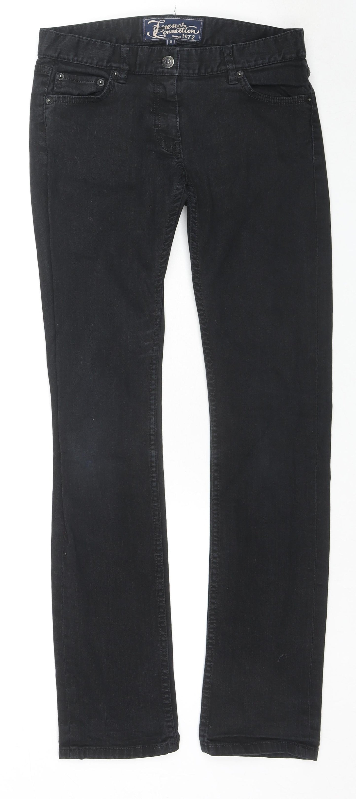 French Connection Womens Blue Cotton Skinny Jeans Size 8 L30 in Regular Zip