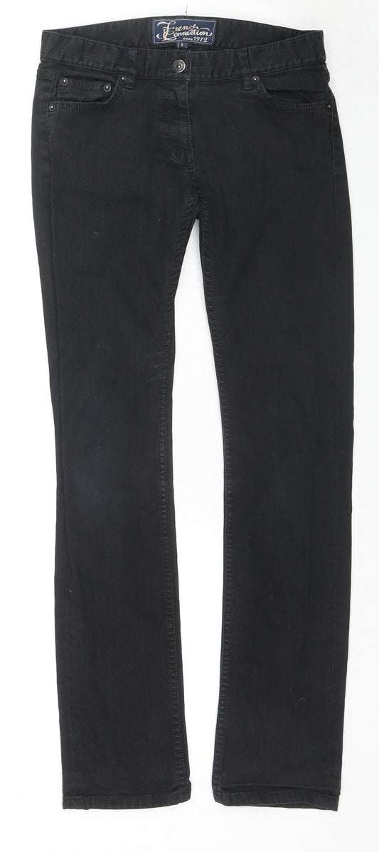 French Connection Womens Blue Cotton Skinny Jeans Size 8 L30 in Regular Zip