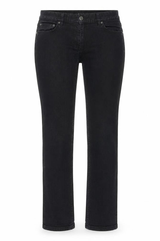 Front view of French Connection women’s blue cotton skinny jeans, size UK 8, 30-inch leg regular zip