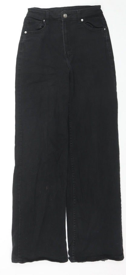 Divided by H&M Womens Black Cotton Bootcut Jeans Size 6 L28 in Regular Zip