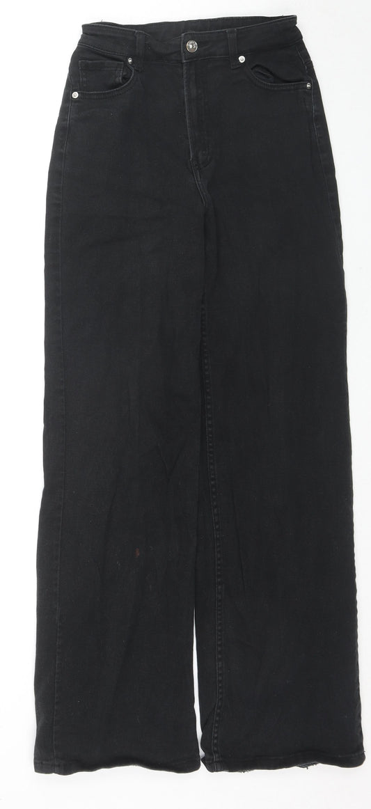 Divided by H&M Womens Black Cotton Bootcut Jeans Size 6 L28 in Regular Zip