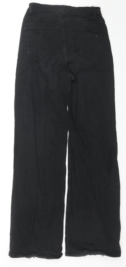 Divided by H&M Womens Black Cotton Bootcut Jeans Size 6 L28 in Regular Zip
