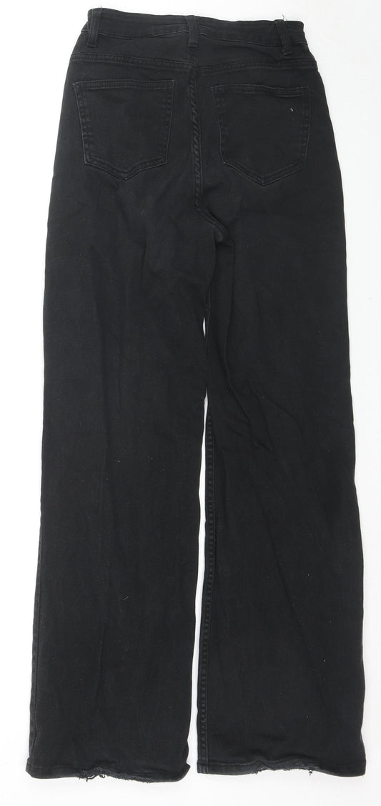 Divided by H&M Womens Black Cotton Bootcut Jeans Size 6 L28 in Regular Zip