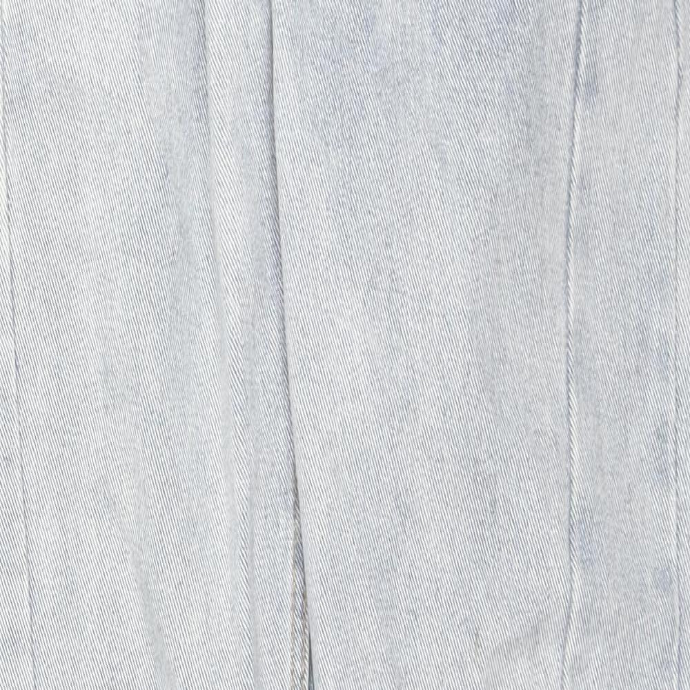 PRETTYLITTLETHING Womens Blue Cotton Mom Jeans Size 4 L32 in Regular Zip