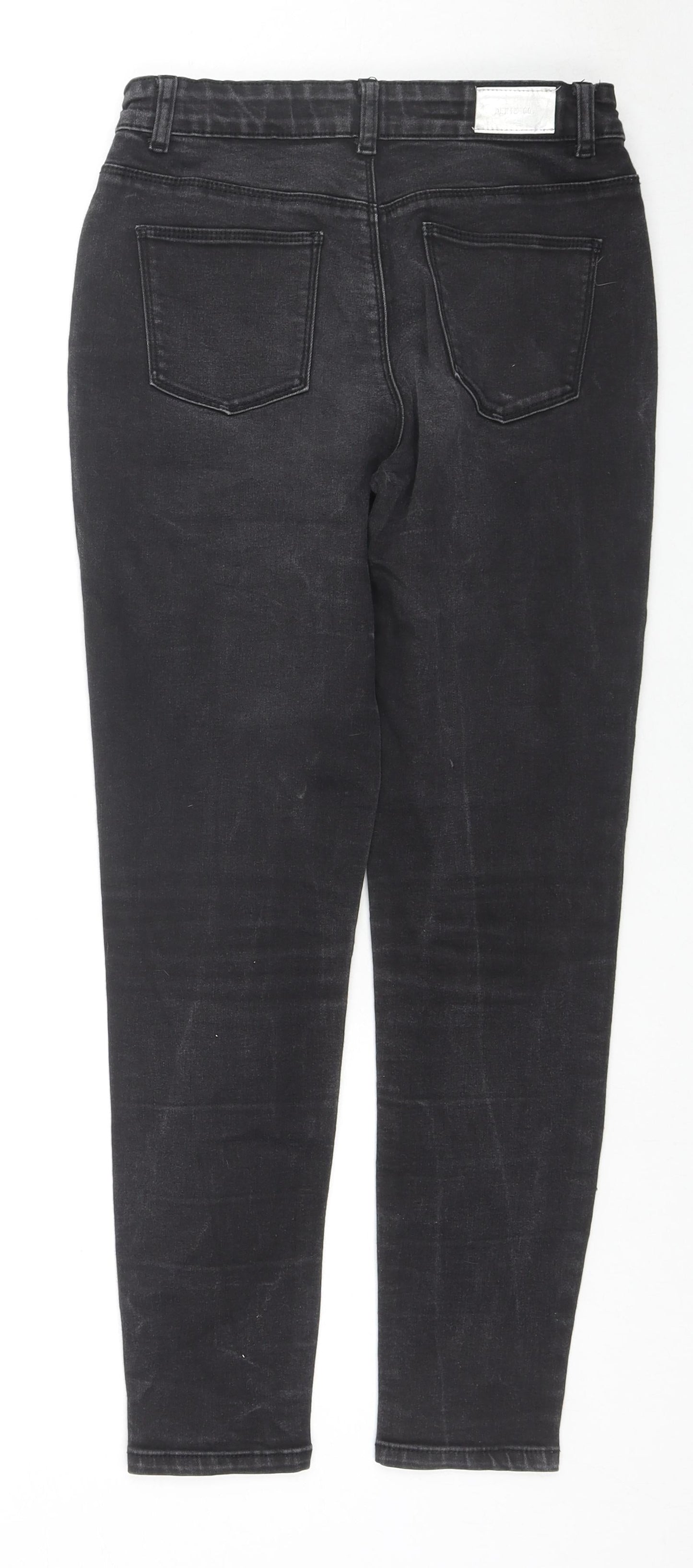 Denim & Co. Girls Black Cotton Skinny Jeans Size 12-13 Years L25 in Regular Zip
