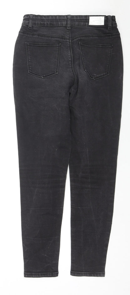Denim & Co. Girls Black Cotton Skinny Jeans Size 12-13 Years L25 in Regular Zip