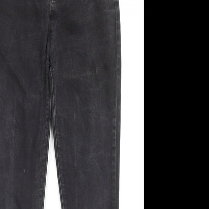 Denim & Co. Girls Black Cotton Skinny Jeans Size 12-13 Years L25 in Regular Zip