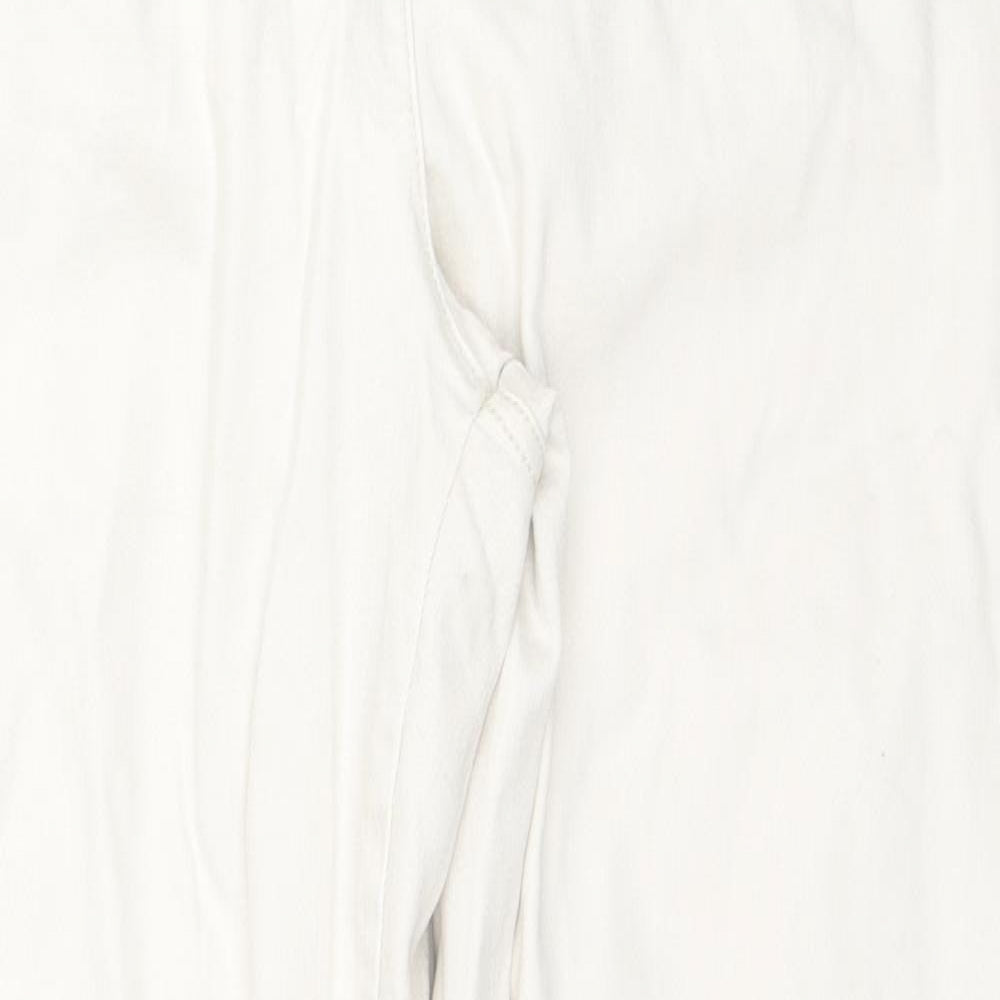 Bonmarché Womens Beige Cotton Straight Jeans Size 16 L28 in Regular Zip