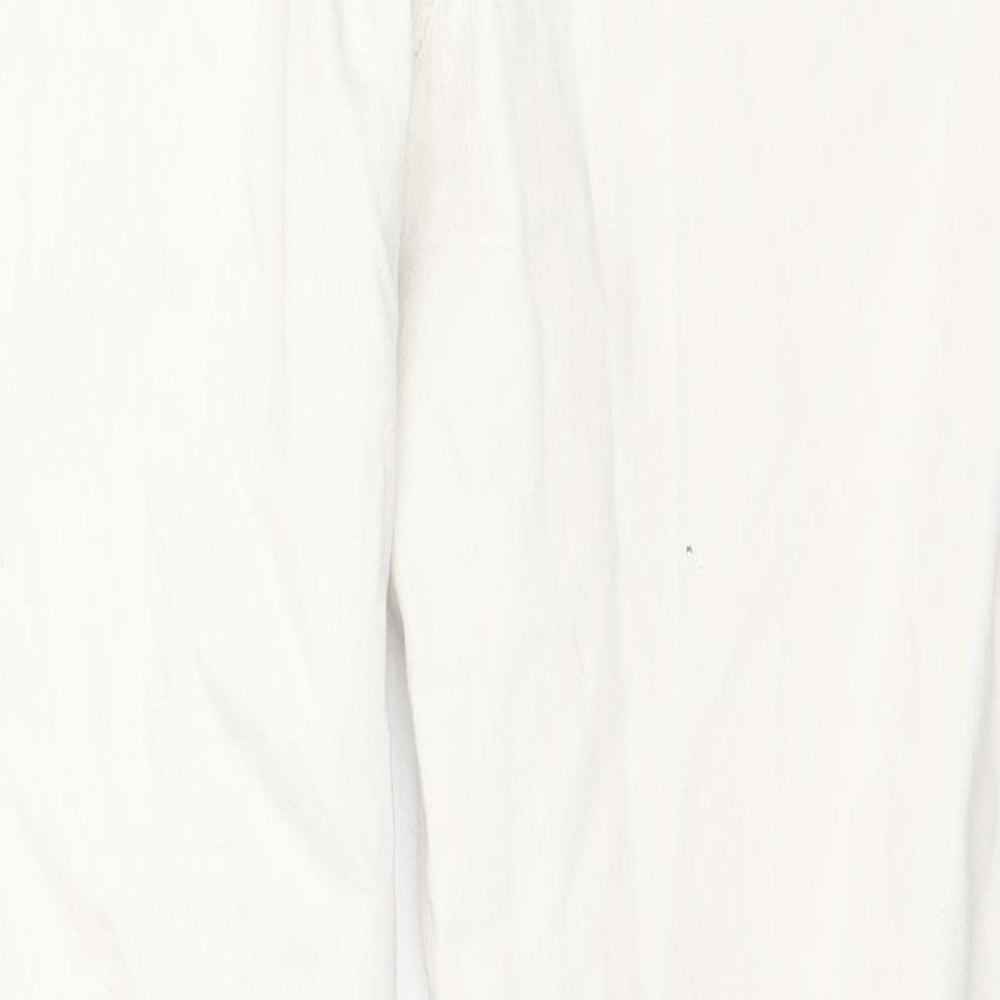 Bonmarché Womens Beige Cotton Straight Jeans Size 16 L28 in Regular Zip