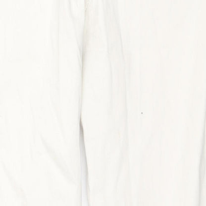 Bonmarché Womens Beige Cotton Straight Jeans Size 16 L28 in Regular Zip