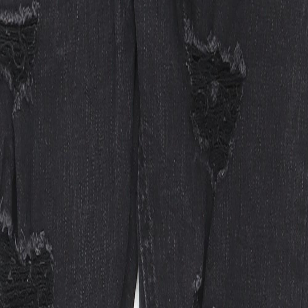 Missguided Womens Black Cotton Skinny Jeans Size 12 L29 in Regular Zip