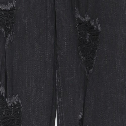 Missguided Womens Black Cotton Skinny Jeans Size 12 L29 in Regular Zip