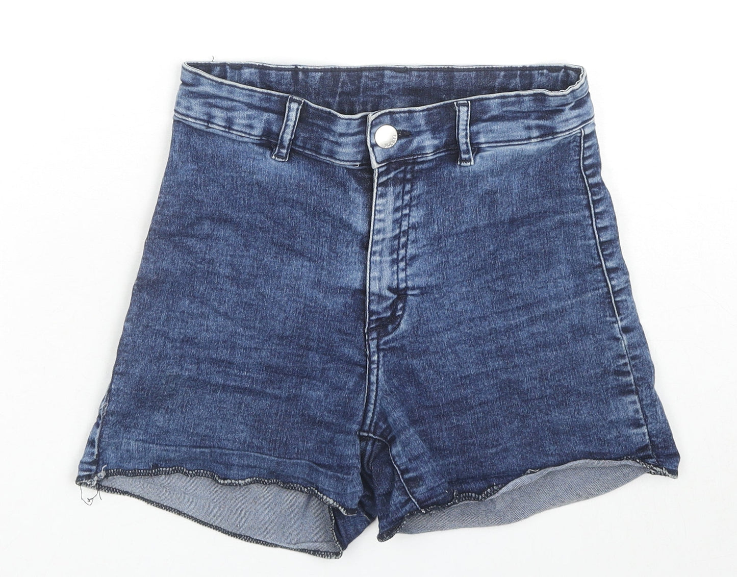 Divided by H&M Womens Blue Cotton Hot Pants Shorts Size 8 L3 in Regular Zip