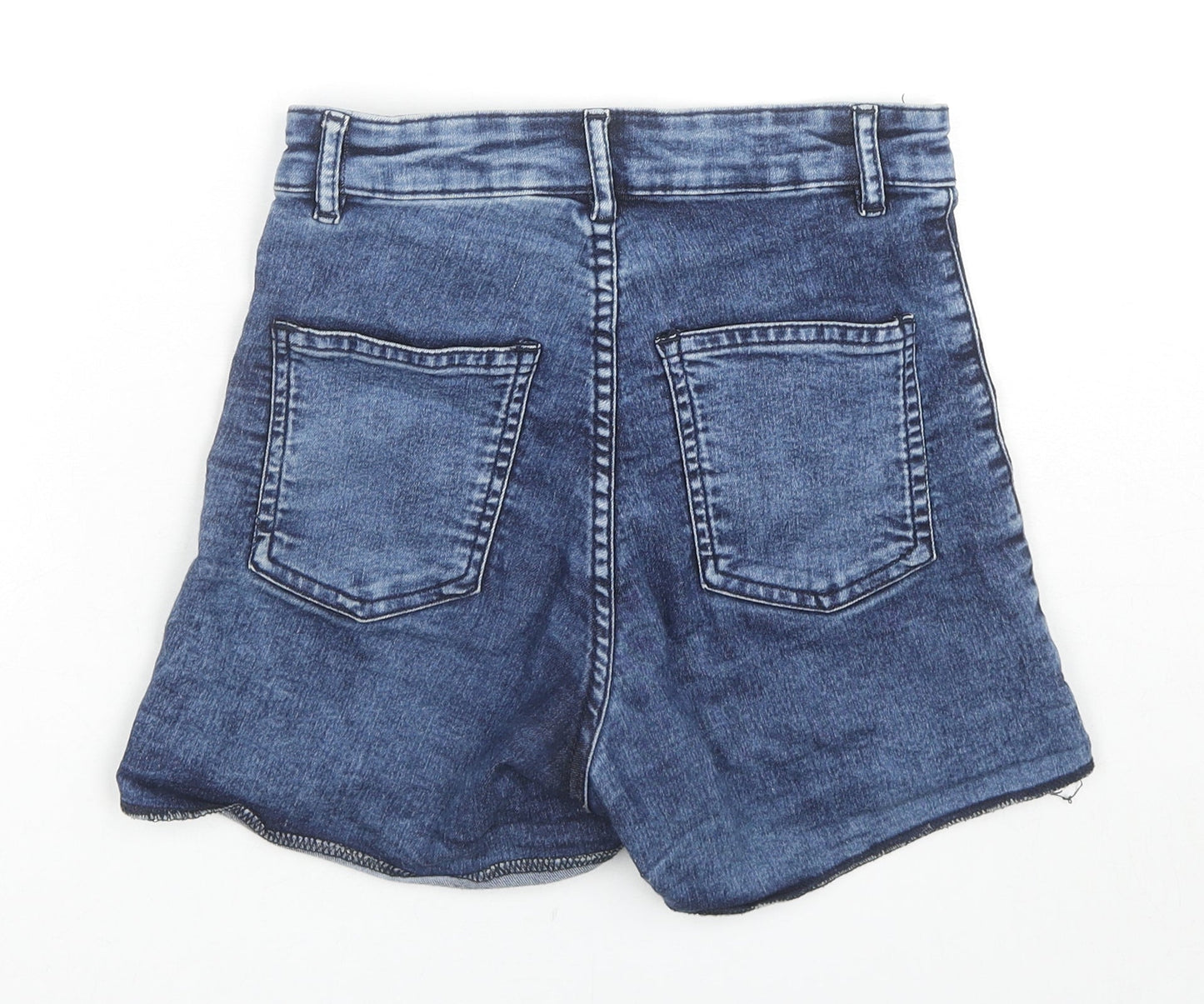Divided by H&M Womens Blue Cotton Hot Pants Shorts Size 8 L3 in Regular Zip