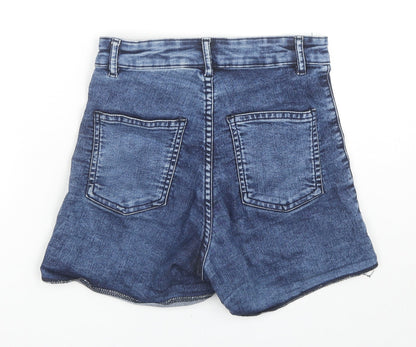 Divided by H&M Womens Blue Cotton Hot Pants Shorts Size 8 L3 in Regular Zip