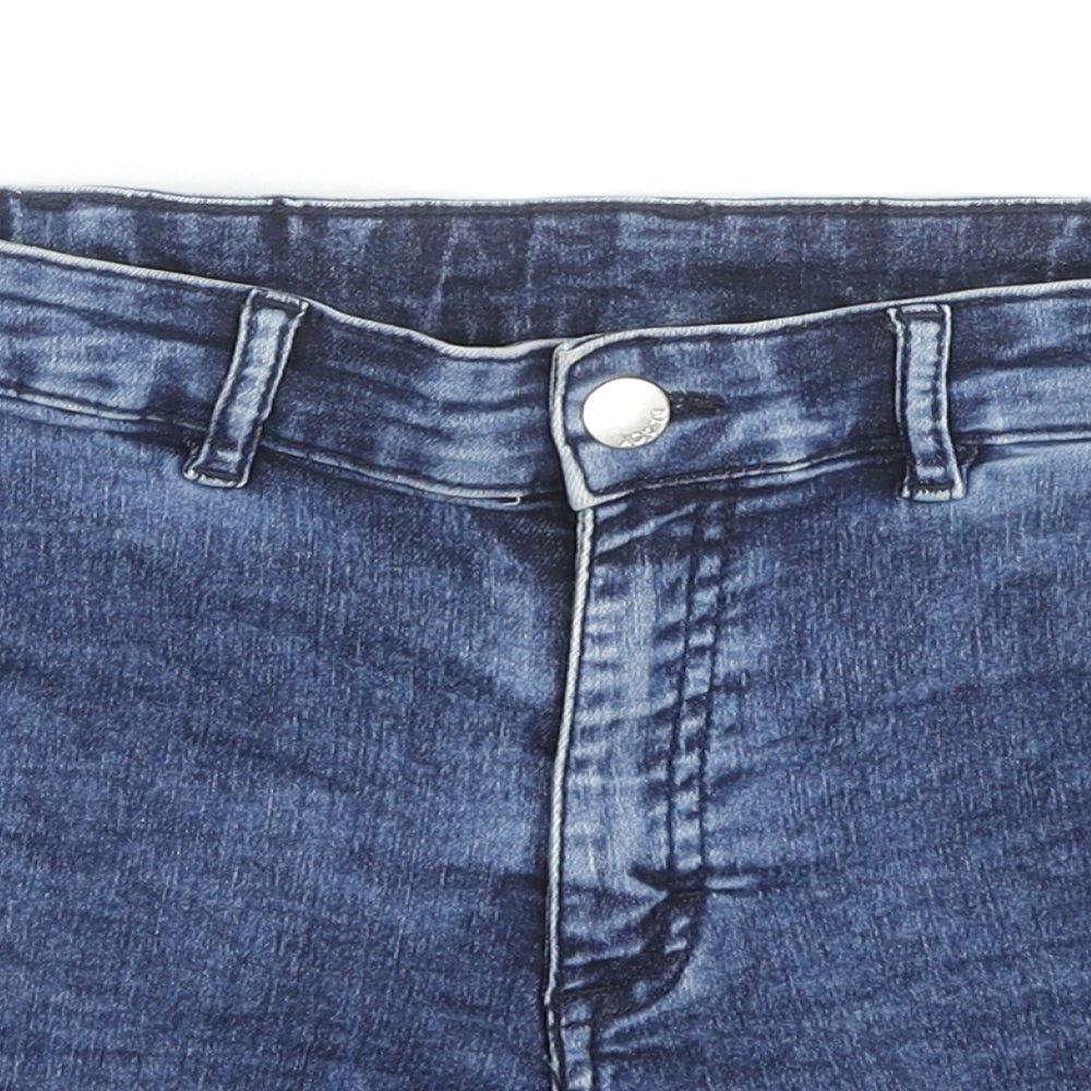 Divided by H&M Womens Blue Cotton Hot Pants Shorts Size 8 L3 in Regular Zip