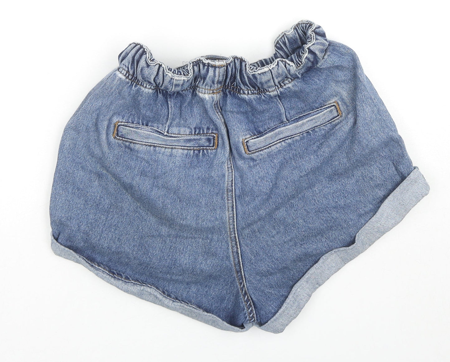 River Island Womens Blue Cotton Hot Pants Shorts Size 6 L3 in Regular Drawstring