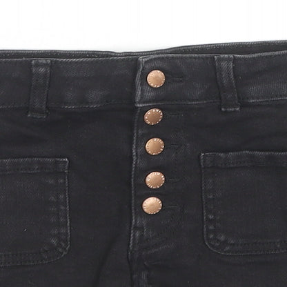 New Look Girls Black Cotton Hot Pants Shorts Size 9 Years L3 in Regular Zip