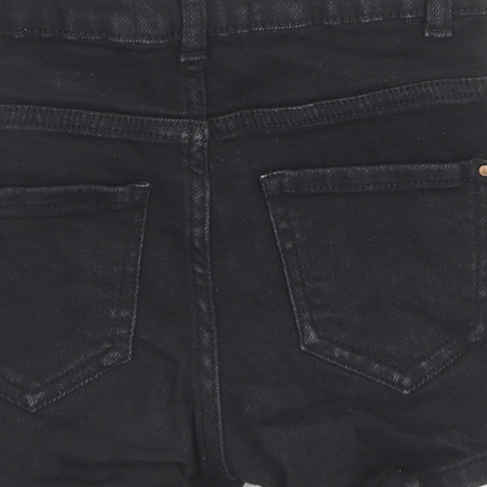 New Look Girls Black Cotton Hot Pants Shorts Size 9 Years L3 in Regular Zip