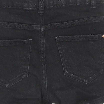New Look Girls Black Cotton Hot Pants Shorts Size 9 Years L3 in Regular Zip
