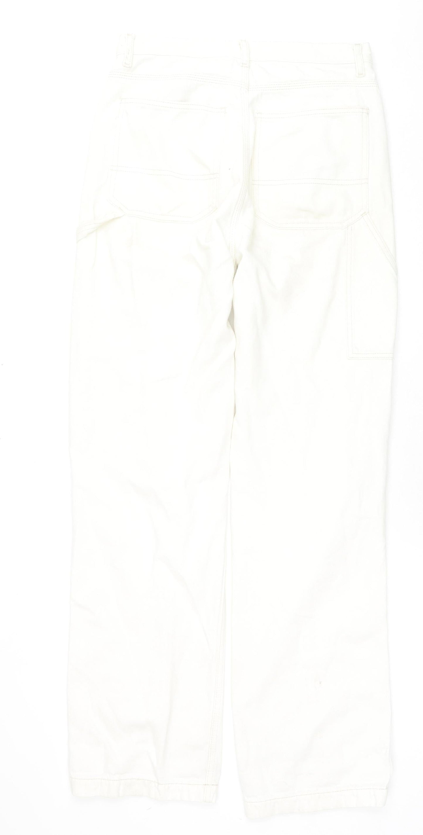 Topshop Womens White Cotton Bootcut Jeans Size 30 in L34 in Regular Zip - Cargo Style