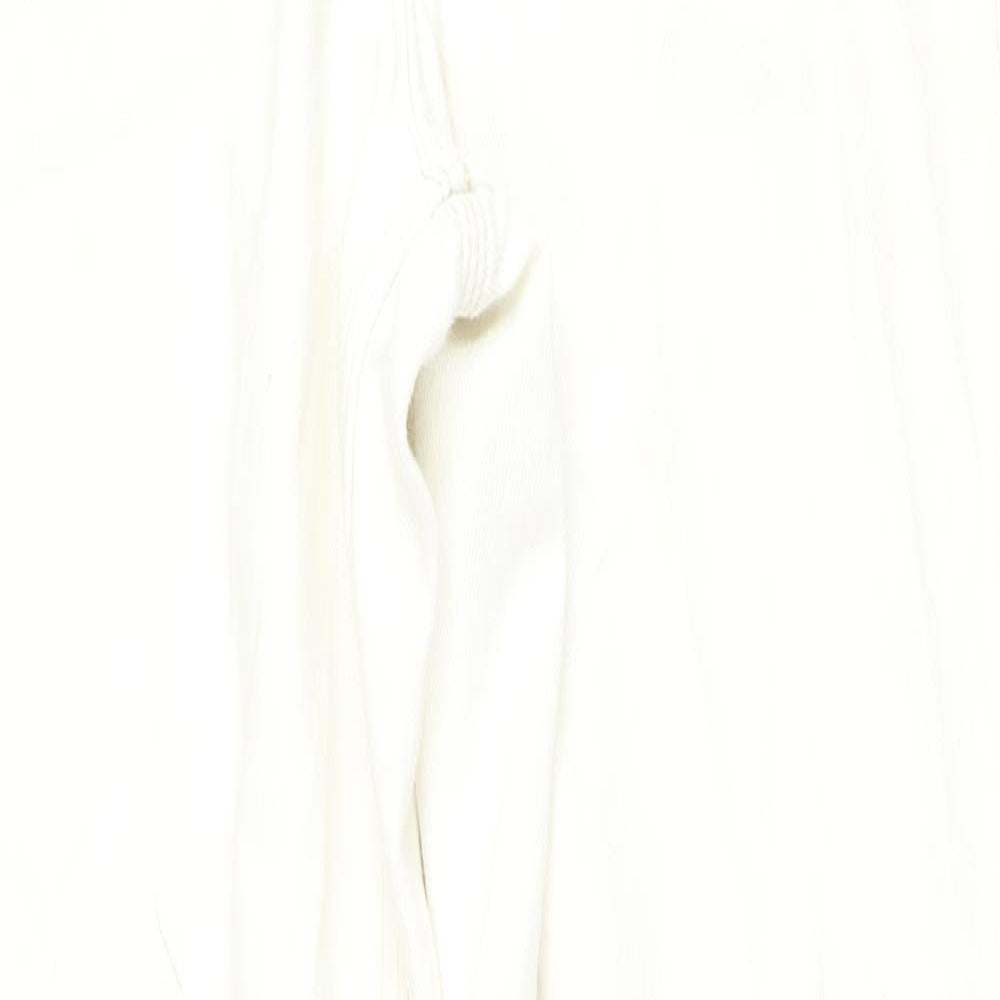 Topshop Womens White Cotton Bootcut Jeans Size 30 in L34 in Regular Zip - Cargo Style