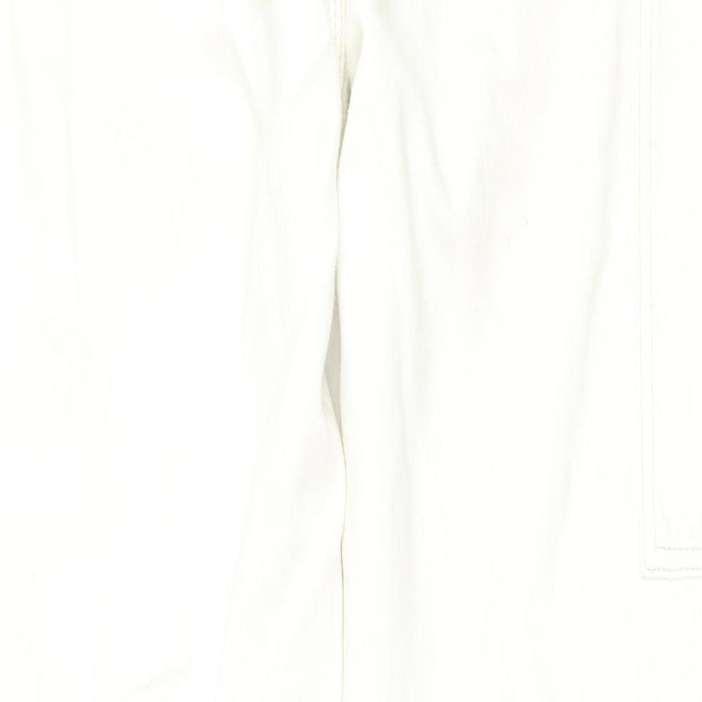 Topshop Womens White Cotton Bootcut Jeans Size 30 in L34 in Regular Zip - Cargo Style