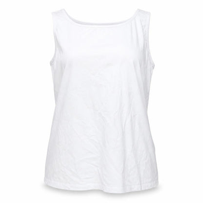 ASOS Womens White Cotton Basic Tank Size 12 Round Neck