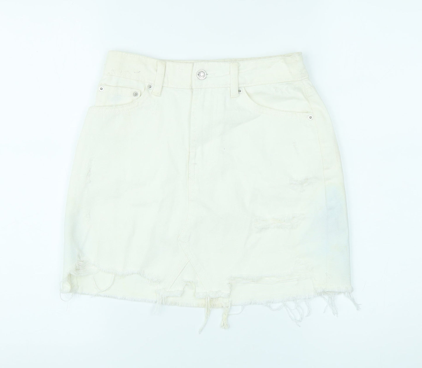 Womens UK Size 4 Denim & Co. Mini Denim Skirt