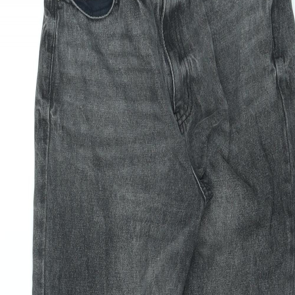 Missguided Womens Black Cotton Straight Jeans Size 10 L26 in Regular Zip