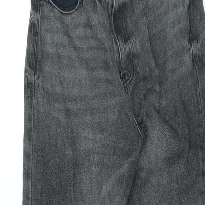 Missguided Womens Black Cotton Straight Jeans Size 10 L26 in Regular Zip