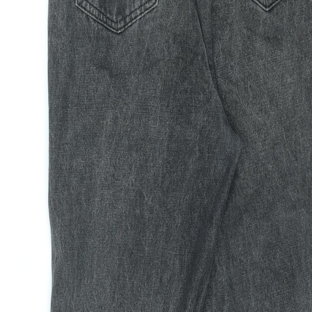 Missguided Womens Black Cotton Straight Jeans Size 10 L26 in Regular Zip