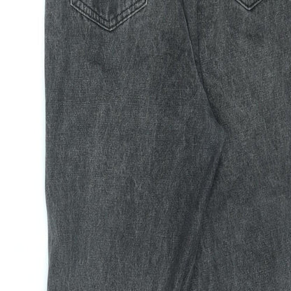 Missguided Womens Black Cotton Straight Jeans Size 10 L26 in Regular Zip