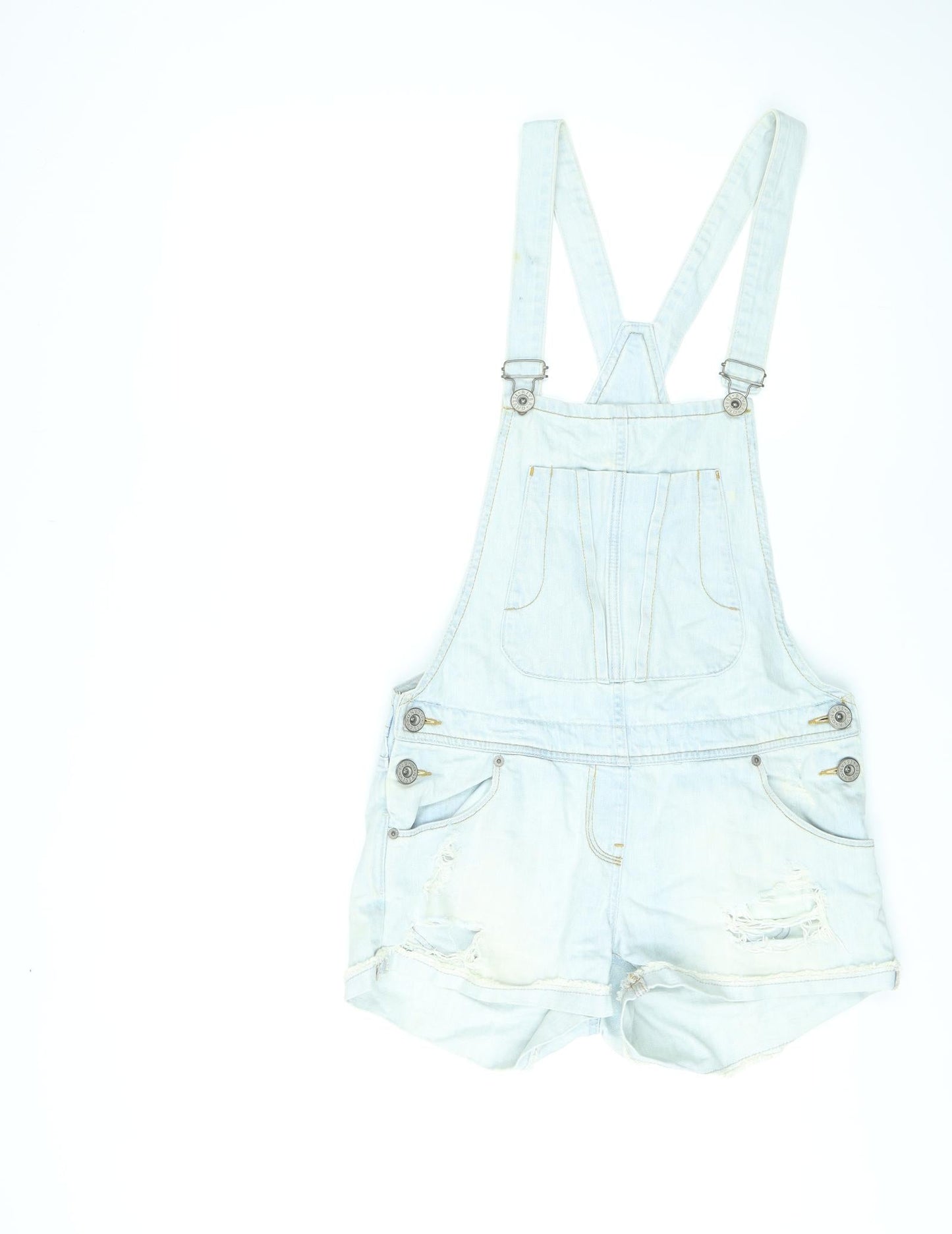 River Island Womens Blue Cotton Dungaree One-Piece Size 10 L3 in Button