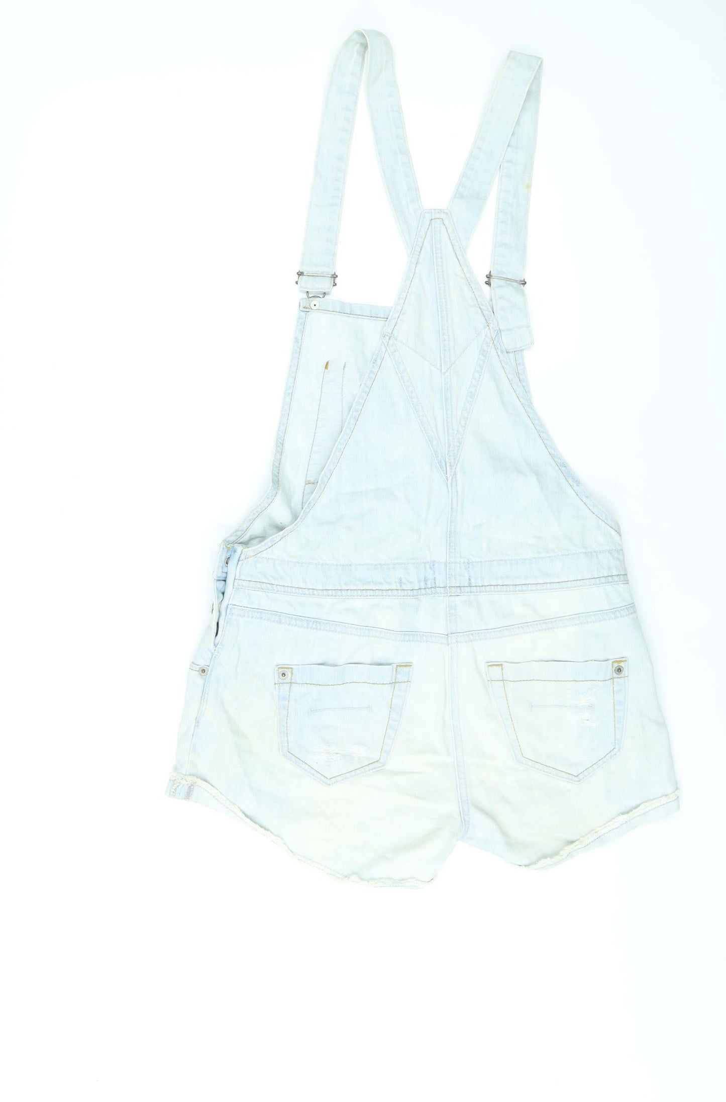 River Island Womens Blue Cotton Dungaree One-Piece Size 10 L3 in Button