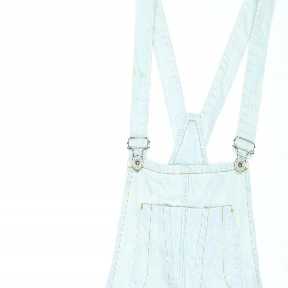 River Island Womens Blue Cotton Dungaree One-Piece Size 10 L3 in Button