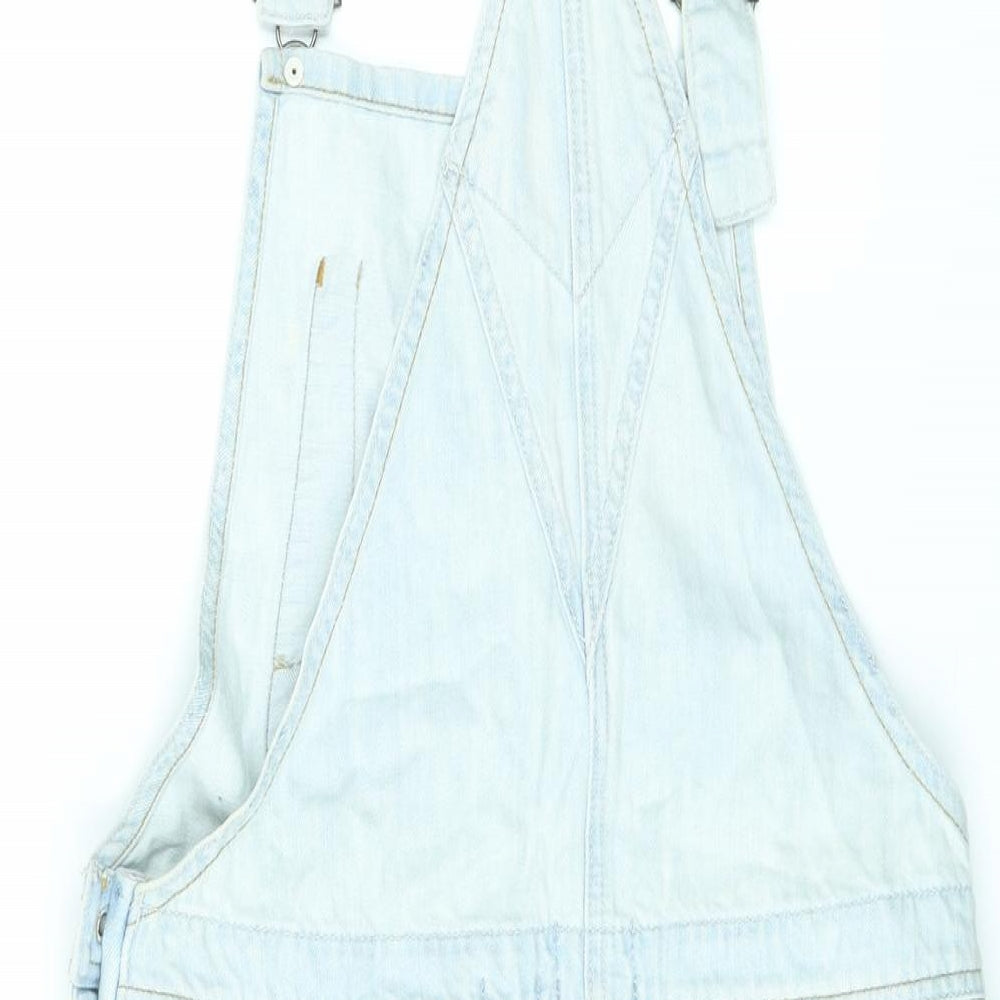River Island Womens Blue Cotton Dungaree One-Piece Size 10 L3 in Button